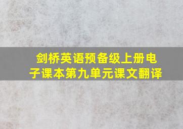 剑桥英语预备级上册电子课本第九单元课文翻译