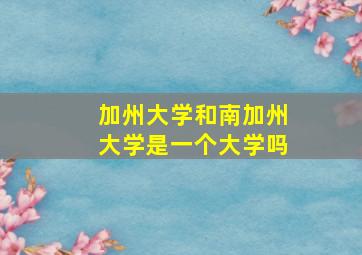 加州大学和南加州大学是一个大学吗