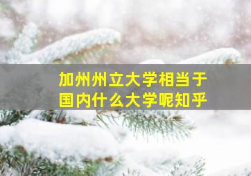 加州州立大学相当于国内什么大学呢知乎