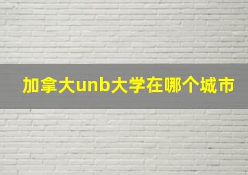 加拿大unb大学在哪个城市