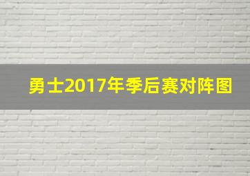 勇士2017年季后赛对阵图