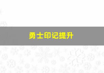 勇士印记提升