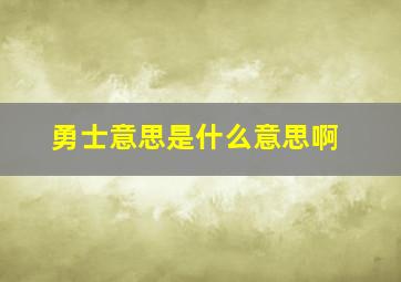 勇士意思是什么意思啊