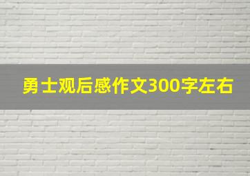 勇士观后感作文300字左右