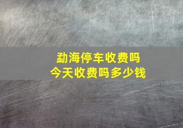 勐海停车收费吗今天收费吗多少钱