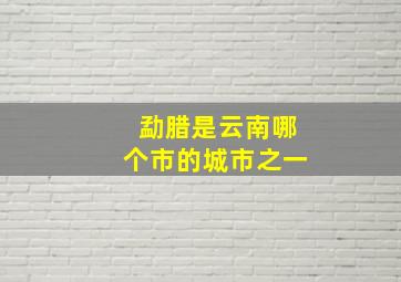 勐腊是云南哪个市的城市之一