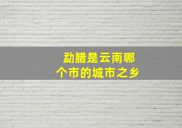 勐腊是云南哪个市的城市之乡