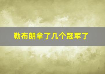 勒布朗拿了几个冠军了