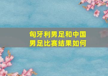 匈牙利男足和中国男足比赛结果如何