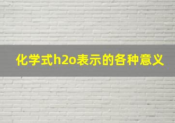 化学式h2o表示的各种意义