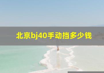 北京bj40手动挡多少钱