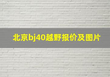 北京bj40越野报价及图片