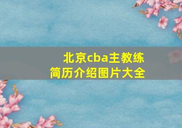 北京cba主教练简历介绍图片大全