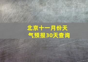 北京十一月份天气预报30天查询