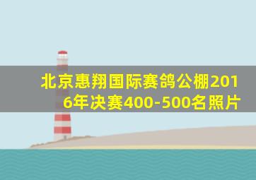 北京惠翔国际赛鸽公棚2016年决赛400-500名照片