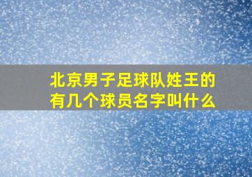 北京男子足球队姓王的有几个球员名字叫什么