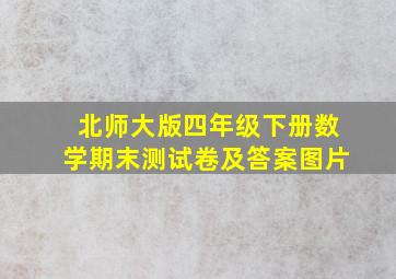 北师大版四年级下册数学期末测试卷及答案图片