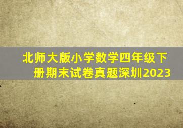 北师大版小学数学四年级下册期末试卷真题深圳2023