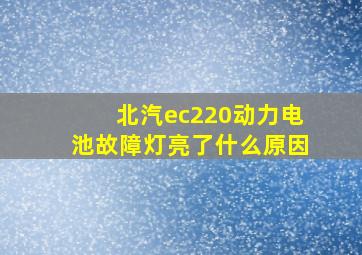 北汽ec220动力电池故障灯亮了什么原因