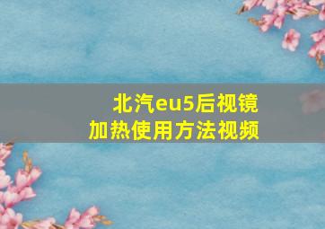 北汽eu5后视镜加热使用方法视频