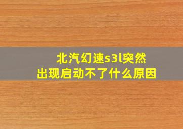 北汽幻速s3l突然出现启动不了什么原因