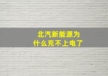 北汽新能源为什么充不上电了