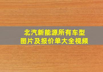 北汽新能源所有车型图片及报价单大全视频