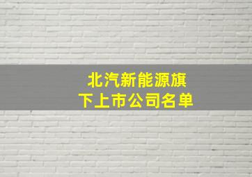 北汽新能源旗下上市公司名单