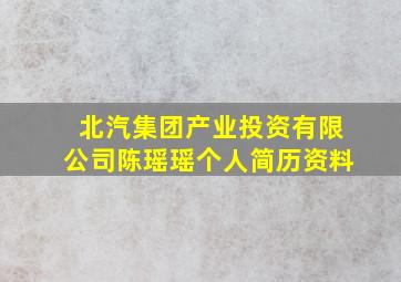 北汽集团产业投资有限公司陈瑶瑶个人简历资料