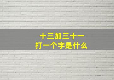 十三加三十一打一个字是什么