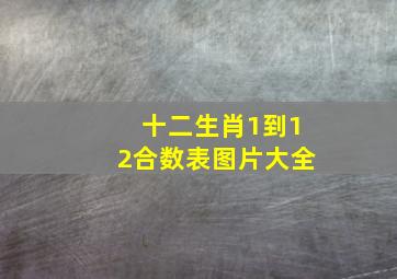 十二生肖1到12合数表图片大全