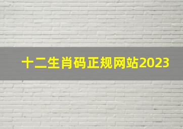 十二生肖码正规网站2023