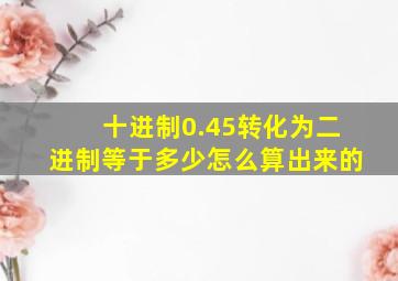 十进制0.45转化为二进制等于多少怎么算出来的