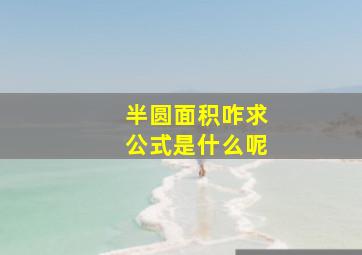 半圆面积咋求公式是什么呢