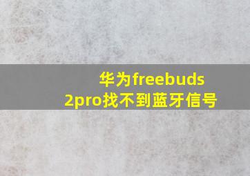 华为freebuds2pro找不到蓝牙信号