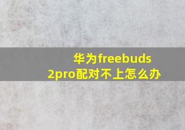 华为freebuds2pro配对不上怎么办