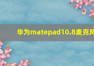 华为matepad10.8麦克风