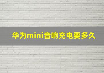 华为mini音响充电要多久