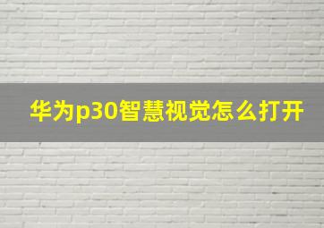 华为p30智慧视觉怎么打开