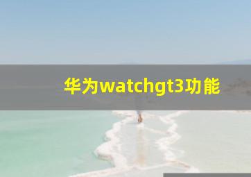 华为watchgt3功能