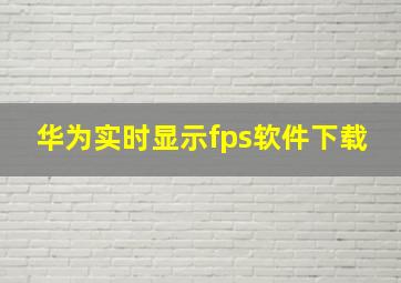 华为实时显示fps软件下载