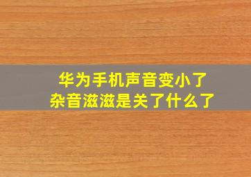 华为手机声音变小了杂音滋滋是关了什么了