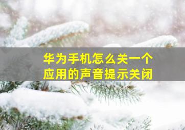 华为手机怎么关一个应用的声音提示关闭