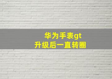 华为手表gt升级后一直转圈