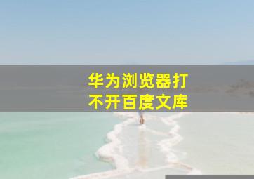 华为浏览器打不开百度文库