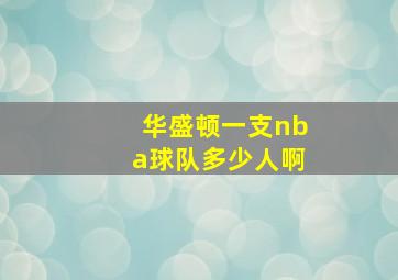 华盛顿一支nba球队多少人啊