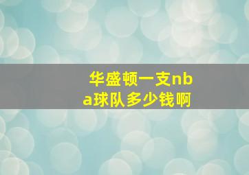 华盛顿一支nba球队多少钱啊