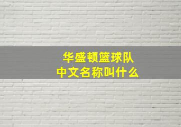 华盛顿篮球队中文名称叫什么