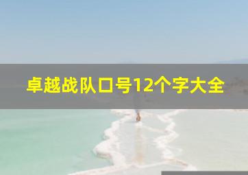 卓越战队口号12个字大全