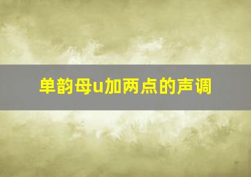 单韵母u加两点的声调